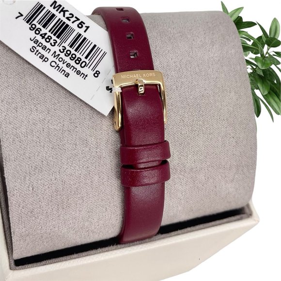 NWT MICHAEL KORS Women\'s Petite Portia Leather MK2751 Watch main image 4